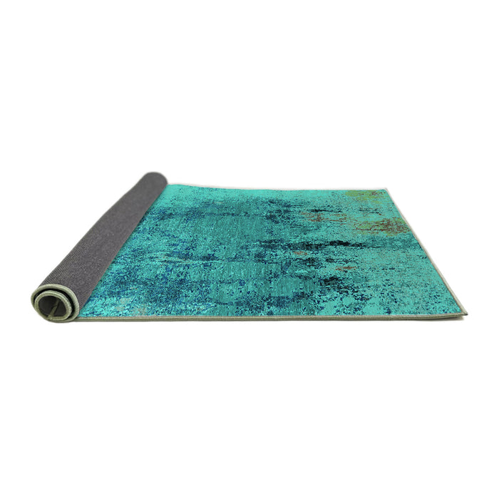 Sideview of Oriental Turquoise Industrial Rug, urb2755turq
