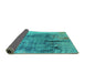 Sideview of Oriental Turquoise Industrial Rug, urb2755turq