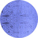 Round Oriental Blue Industrial Rug, urb2756blu