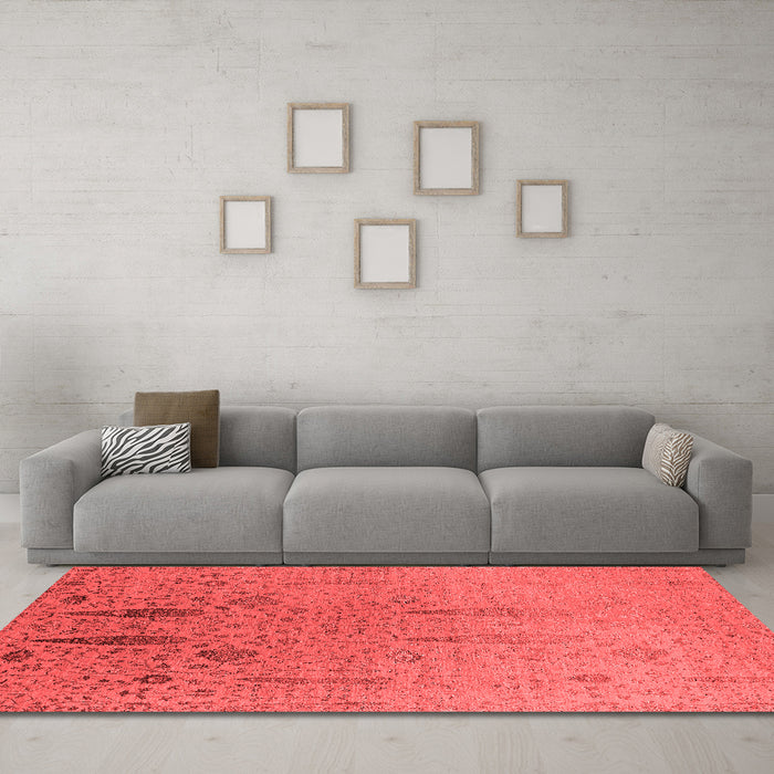 Industrial Red Washable Rugs