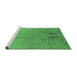 Sideview of Machine Washable Oriental Emerald Green Industrial Area Rugs, wshurb2756emgrn