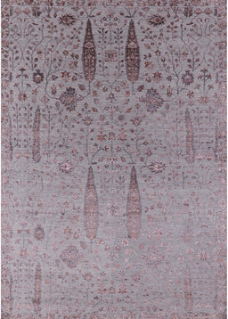 Machine Washable Industrial Modern Rose Dust Purple Rug, wshurb2756