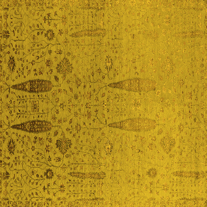 Square Machine Washable Oriental Yellow Industrial Rug, wshurb2756yw