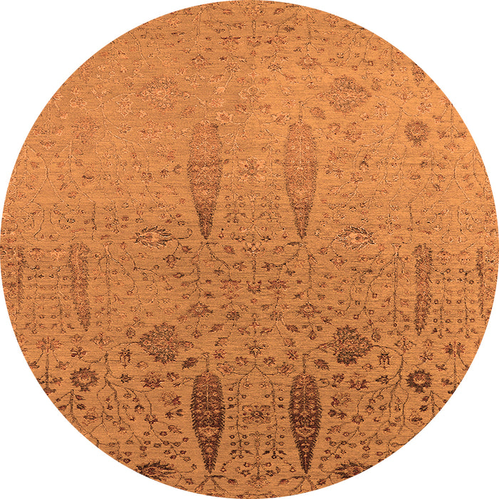 Round Oriental Orange Industrial Rug, urb2756org