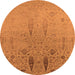 Round Oriental Orange Industrial Rug, urb2756org