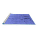 Sideview of Machine Washable Oriental Blue Industrial Rug, wshurb2756blu