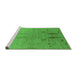 Sideview of Machine Washable Oriental Green Industrial Area Rugs, wshurb2756grn