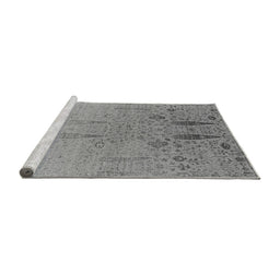 Sideview of Machine Washable Oriental Gray Industrial Rug, wshurb2756gry