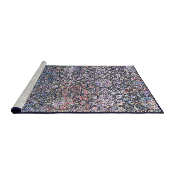 Sideview of Machine Washable Industrial Modern Carbon Gray Rug, wshurb2757