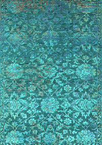 Oriental Turquoise Industrial Rug, urb2757turq