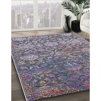 Mid-Century Modern Carbon Gray Oriental Rug, urb2757