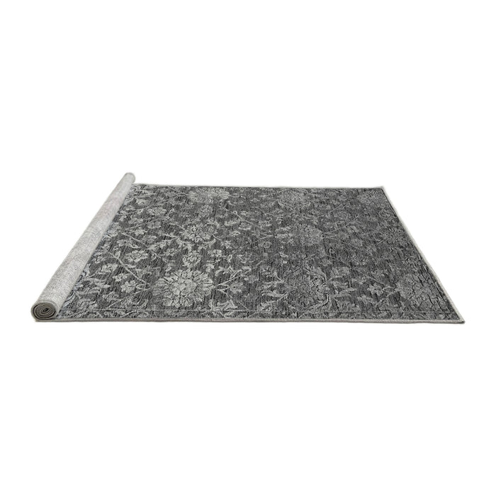 Sideview of Machine Washable Oriental Gray Industrial Rug, wshurb2757gry