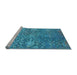 Sideview of Machine Washable Oriental Light Blue Industrial Rug, wshurb2757lblu