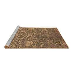 Sideview of Machine Washable Oriental Brown Industrial Rug, wshurb2757brn