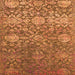 Square Machine Washable Oriental Orange Industrial Area Rugs, wshurb2757org