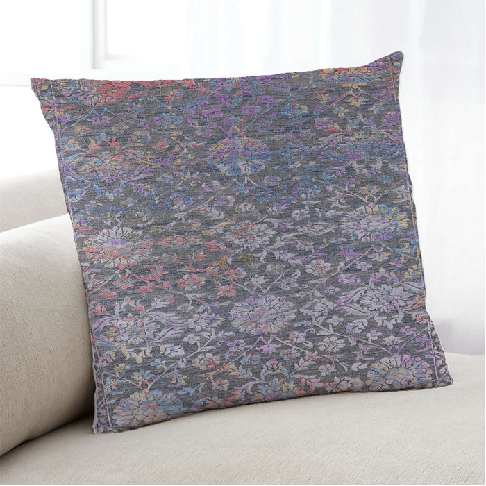 Lifestyle Image of Mid-Century Modern Urban Square Carbon Gray Throw Pillow, 18 inch by 18 inch, pwurb2757