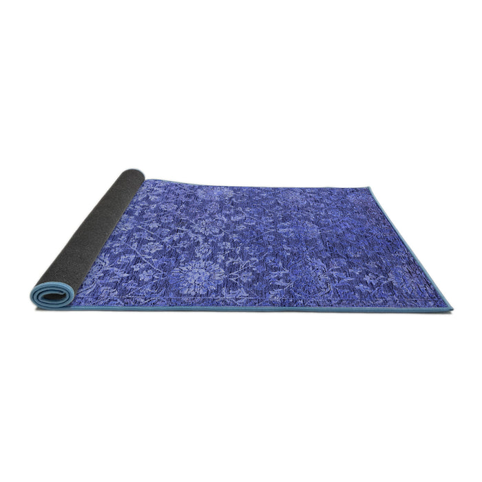 Sideview of Oriental Blue Industrial Rug, urb2757blu