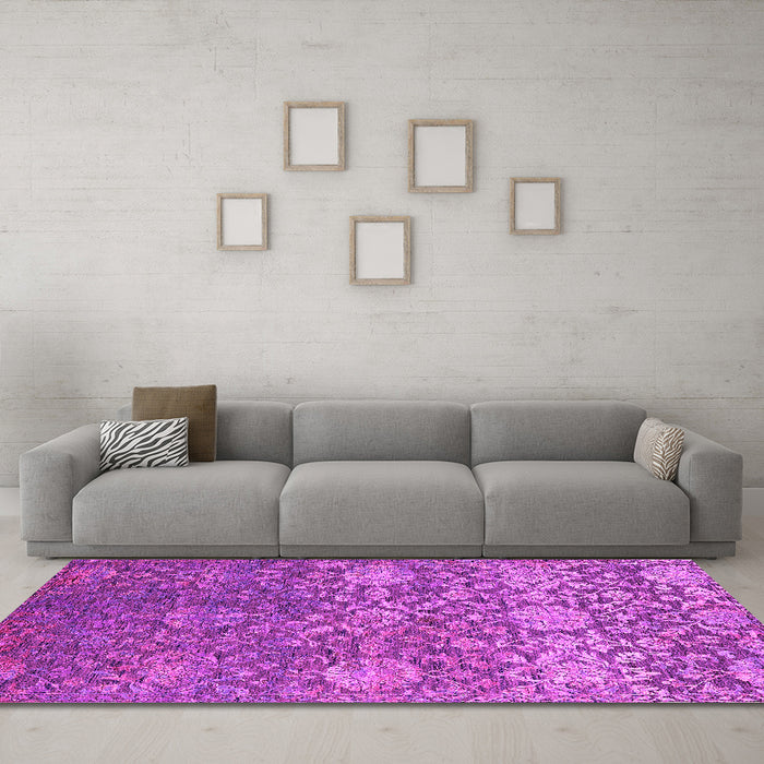 Machine Washable Oriental Pink Industrial Rug in a Living Room, wshurb2757pnk