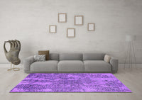 Machine Washable Oriental Purple Industrial Rug, wshurb2758pur