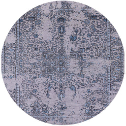 Round Mid-Century Modern Purple Oriental Rug, urb2758