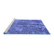 Sideview of Machine Washable Oriental Blue Industrial Rug, wshurb2758blu