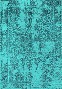 Oriental Turquoise Industrial Rug, urb2758turq