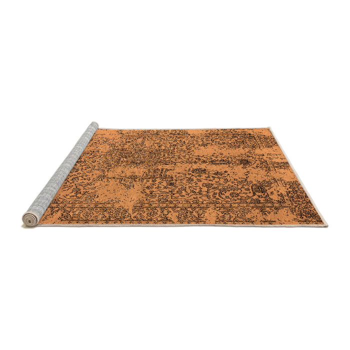 Sideview of Machine Washable Oriental Orange Industrial Area Rugs, wshurb2758org