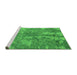 Sideview of Machine Washable Oriental Green Industrial Area Rugs, wshurb2758grn