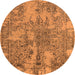 Round Oriental Orange Industrial Rug, urb2758org