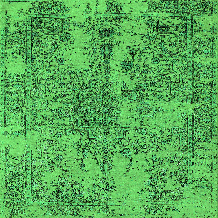 Square Oriental Green Industrial Rug, urb2758grn