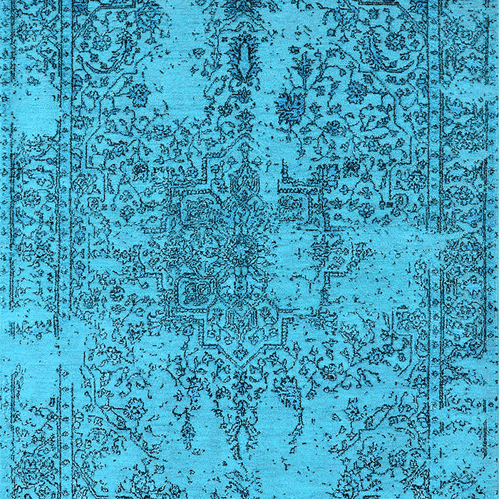 Machine Washable Oriental Light Blue Industrial Rug, wshurb2758lblu