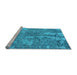 Sideview of Machine Washable Oriental Light Blue Industrial Rug, wshurb2758lblu