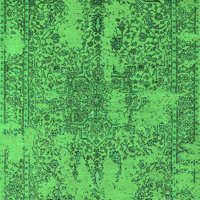 Machine Washable Oriental Green Industrial Area Rugs, wshurb2758grn