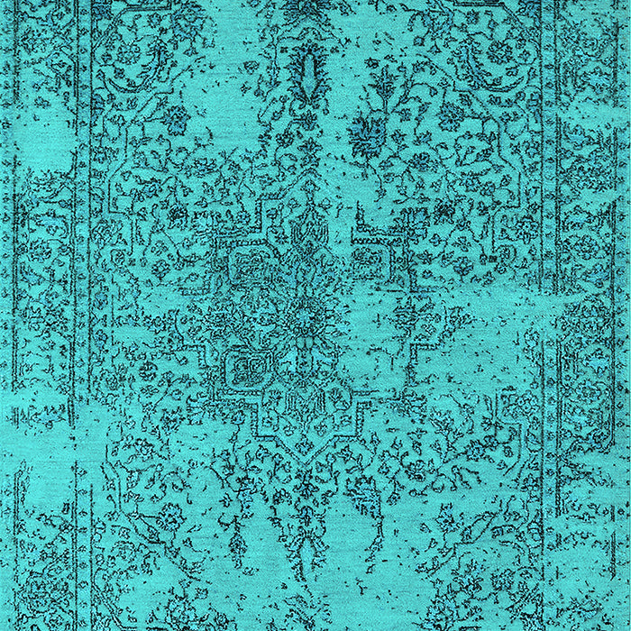 Machine Washable Oriental Turquoise Industrial Area Rugs, wshurb2758turq