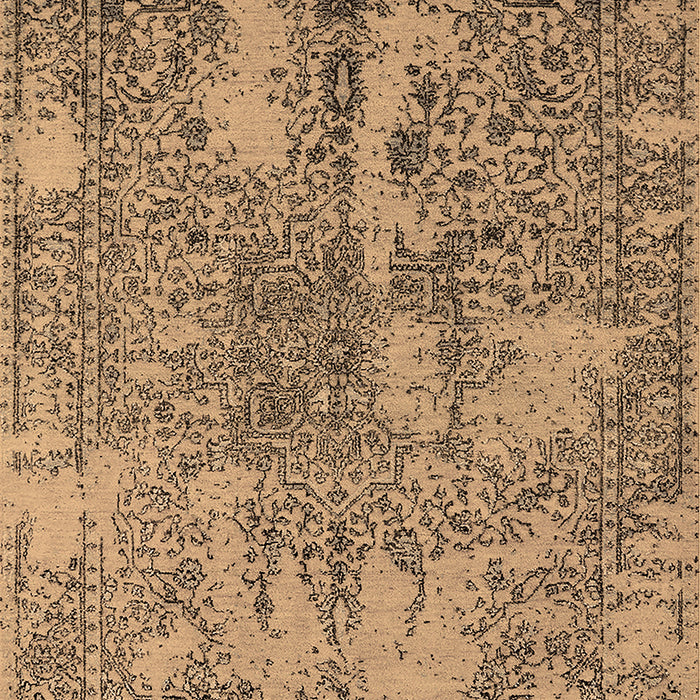 Machine Washable Oriental Brown Industrial Rug, wshurb2759brn