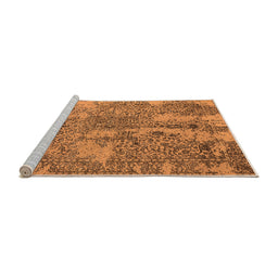 Sideview of Machine Washable Oriental Orange Industrial Area Rugs, wshurb2759org