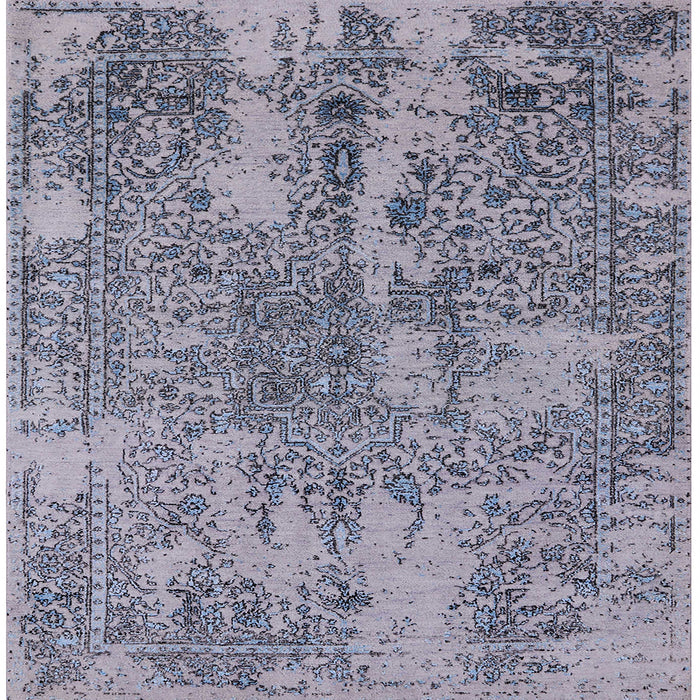 Square Machine Washable Industrial Modern Wisteria Purple Rug, wshurb2759