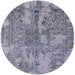 Round Mid-Century Modern Purple Oriental Rug, urb2759