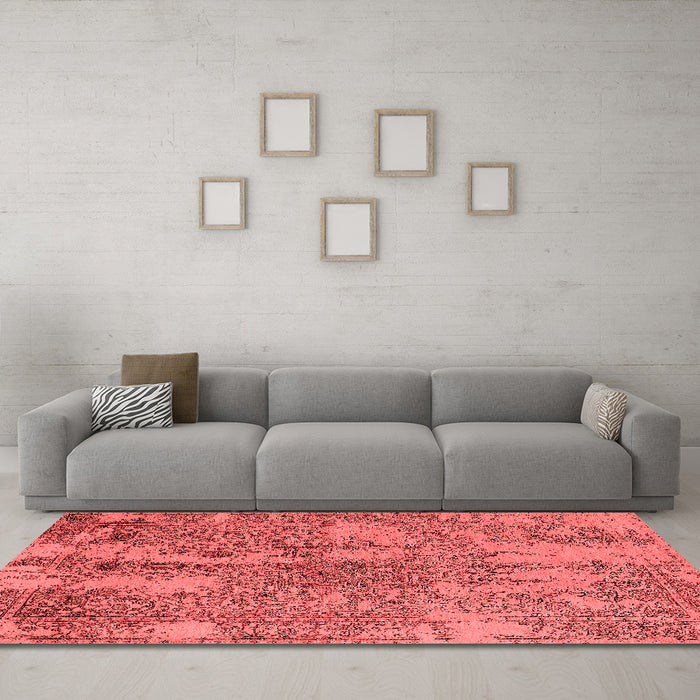 Industrial Red Washable Rugs