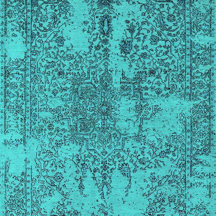 Machine Washable Oriental Turquoise Industrial Area Rugs, wshurb2759turq