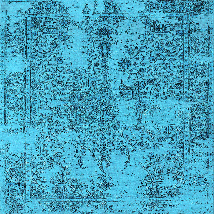 Square Oriental Light Blue Industrial Rug, urb2759lblu