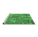 Sideview of Machine Washable Oriental Emerald Green Industrial Area Rugs, wshurb2759emgrn