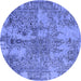 Round Oriental Blue Industrial Rug, urb2759blu