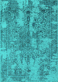 Oriental Turquoise Industrial Rug, urb2759turq