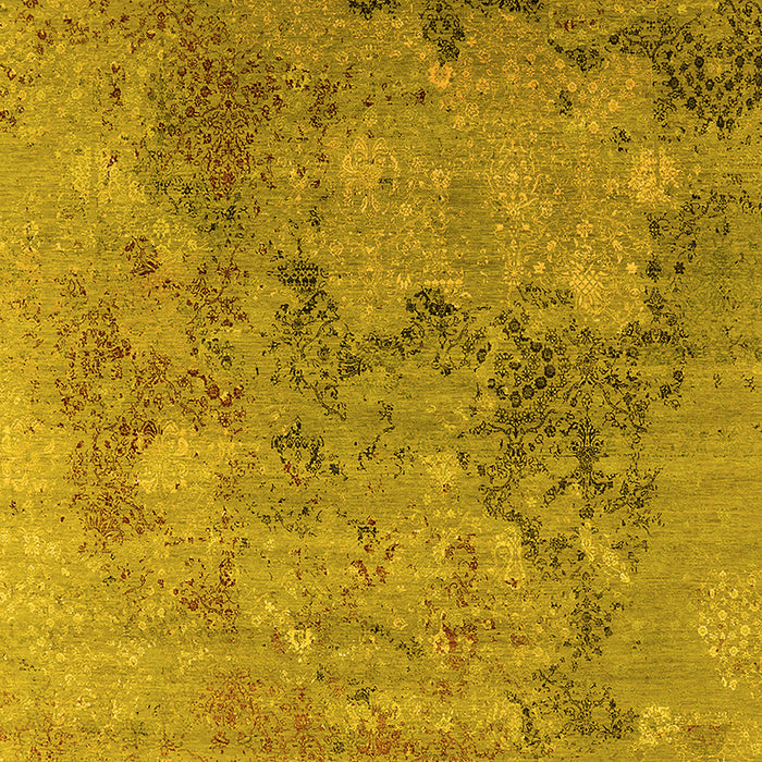 Machine Washable Oriental Yellow Industrial Rug, wshurb2760yw