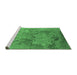 Sideview of Machine Washable Oriental Emerald Green Industrial Area Rugs, wshurb2760emgrn