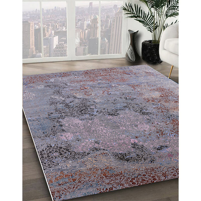 Machine Washable Industrial Modern Viola Purple Rug in a Family Room, wshurb2760