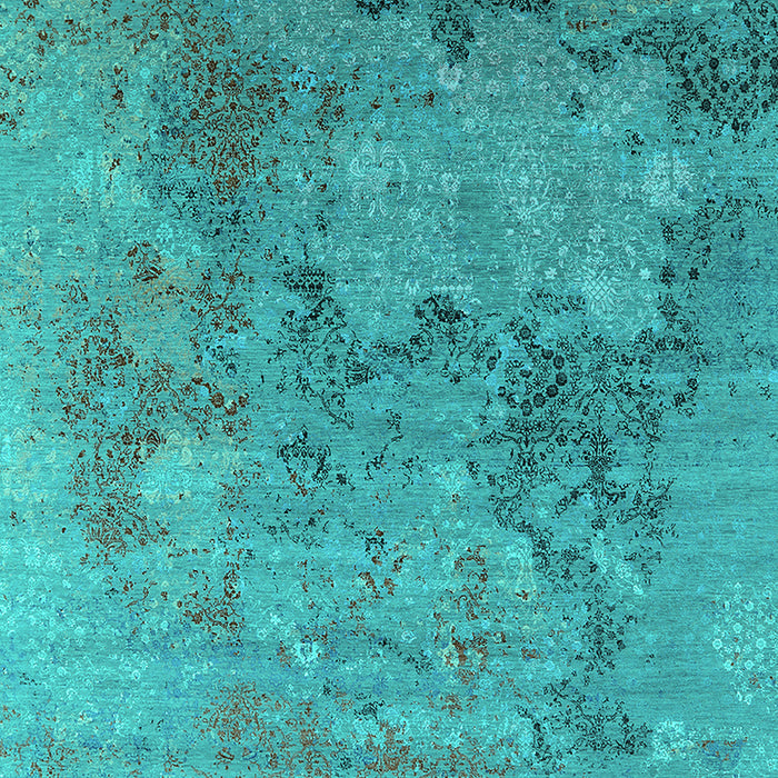 Machine Washable Oriental Turquoise Industrial Area Rugs, wshurb2760turq
