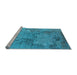 Sideview of Machine Washable Oriental Light Blue Industrial Rug, wshurb2760lblu