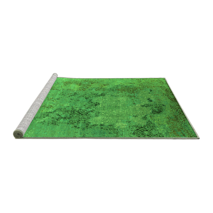 Sideview of Machine Washable Oriental Green Industrial Area Rugs, wshurb2760grn